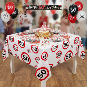 Tafelkleed 50 jaar verkeersbord