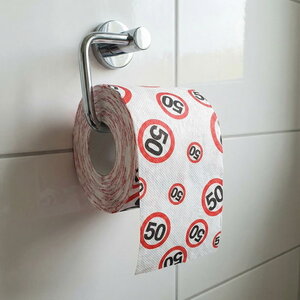 Toiletpapier 50 jaar verkeersbord