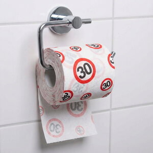 Toiletpapier 30 jaar verkeersbord