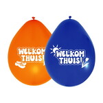 Ballonnen Welkom thuis blauw oranje 8 stuks