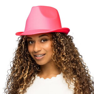 Hoedje neon roze