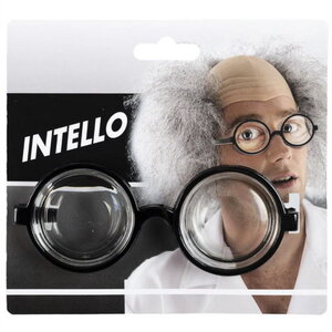 Bril met dikke jampot glazen