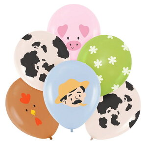Ballonnen boerderij figuren 6 stuks