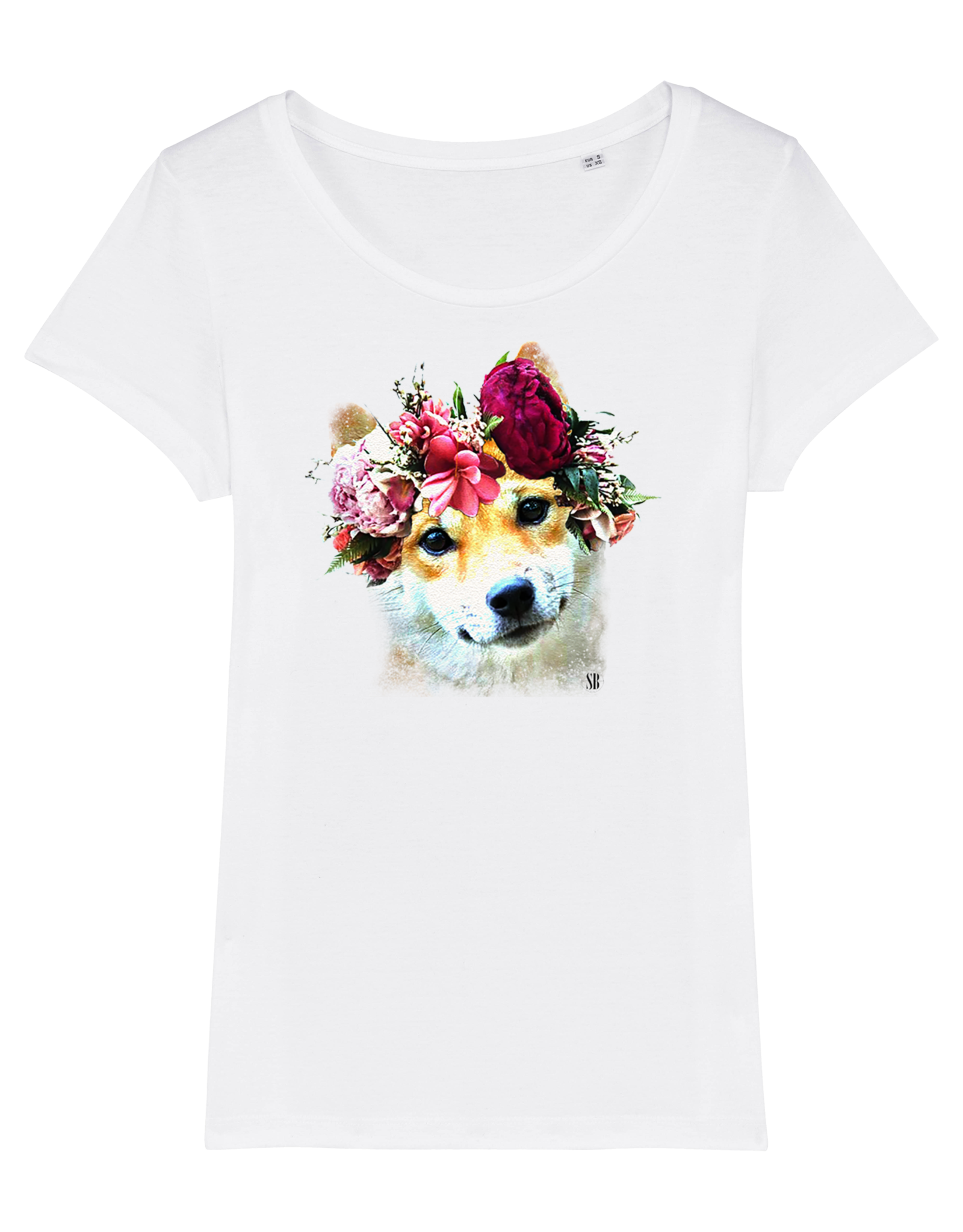 Shiba Boutique Shiba Flower Crown T-Shirt Dames