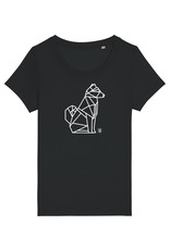 Shiba Boutique Geometrisch Shiba Zittend T-shirt Dames