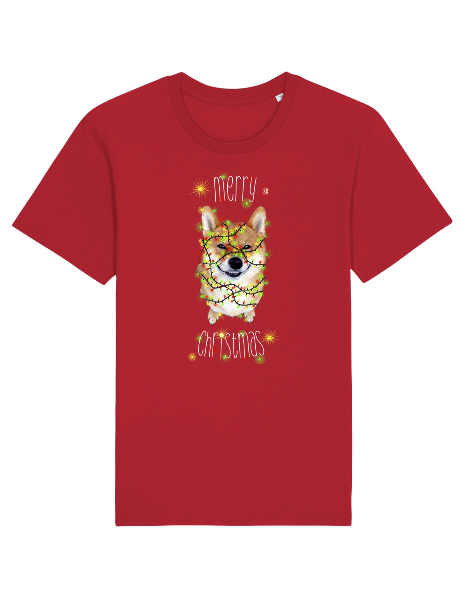 Shiba Boutique Shiba Rood Merry Christmas T-shirt Heren