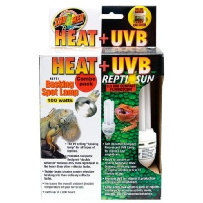 Heat & UVB Combo Pack (Basking 100W. + Compact 5.0)