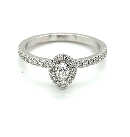 Ring diamant wit goud (peerslijpsel)