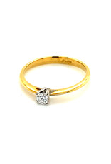 Ring solitaire geel goud