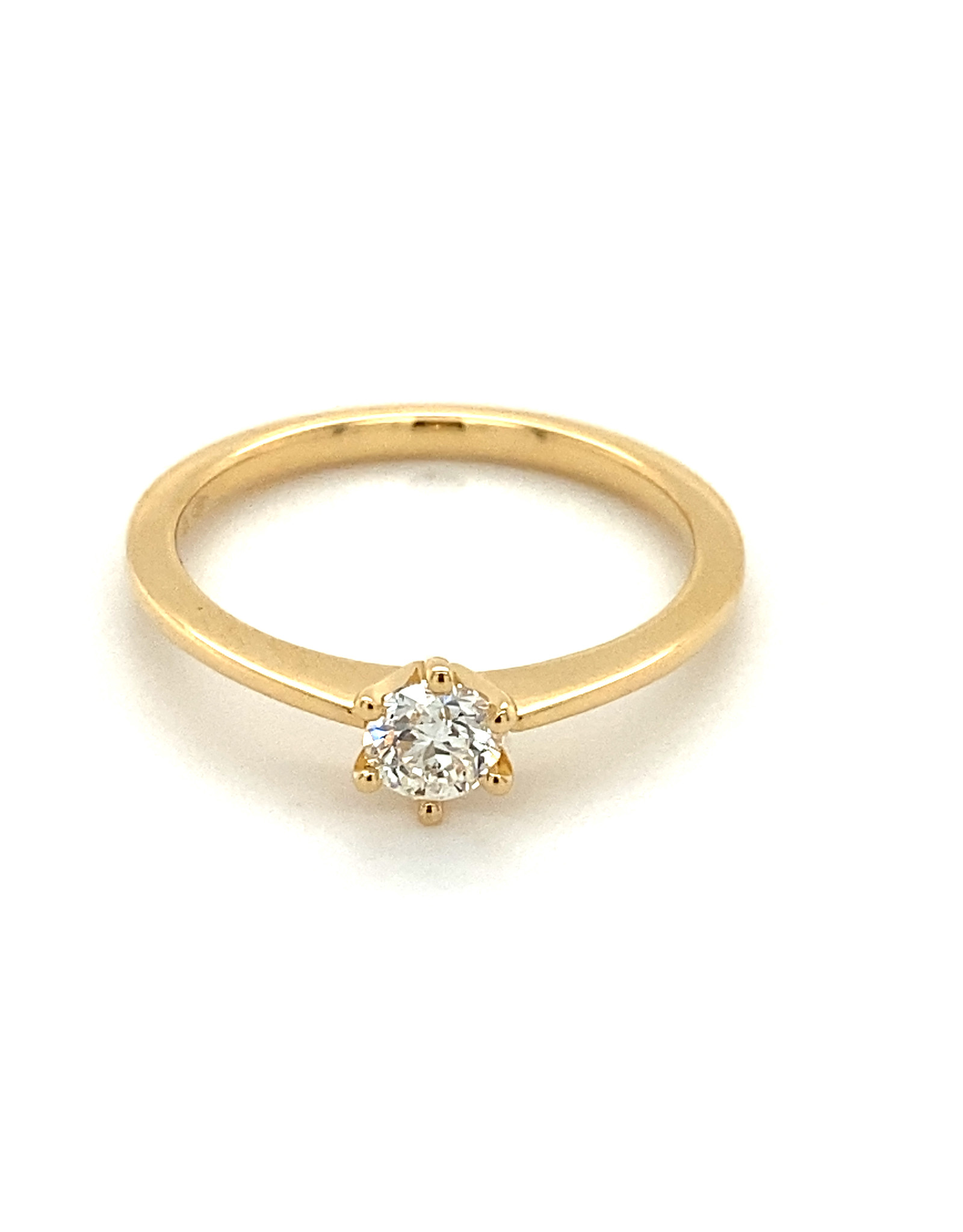 Ring solitaire geel goud