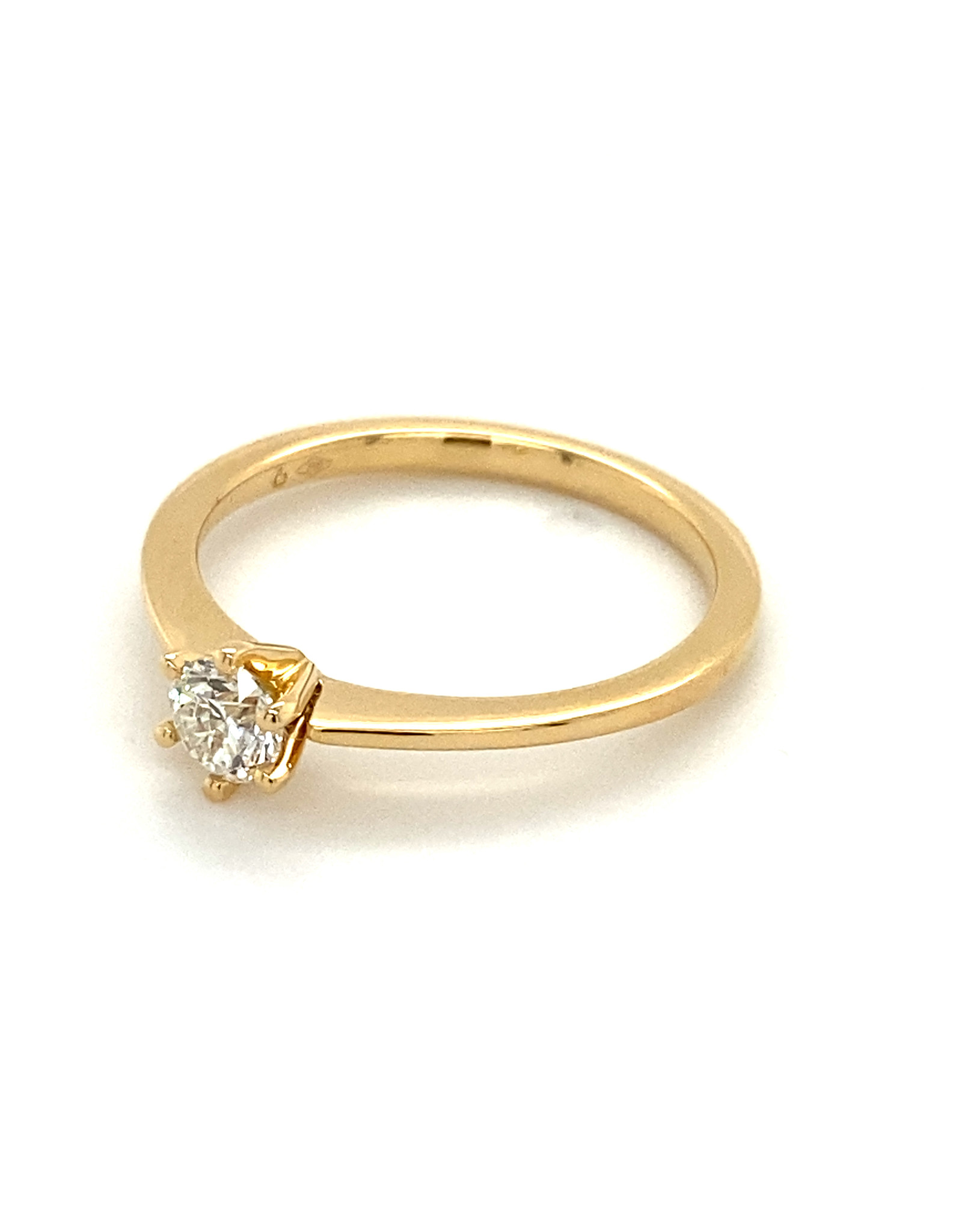 Ring solitaire geel goud