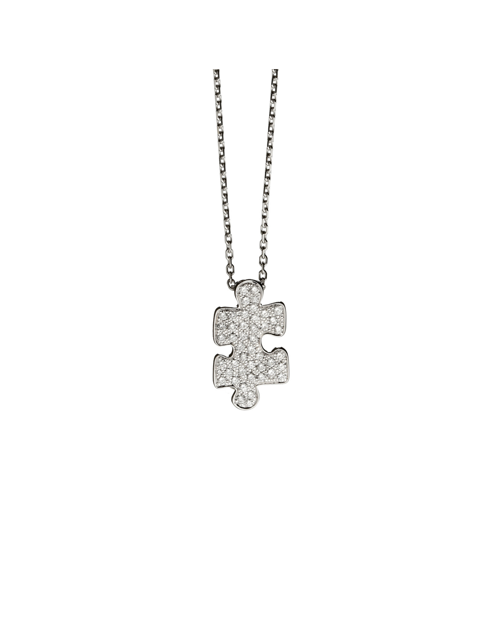 Akillis Collier Puzzle wit goud en diamant