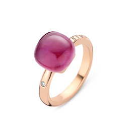 Bigli Ring Mini Sweety amethyst, robijn & parelmoer