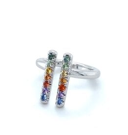 Pools Ring wit goud rainbow small