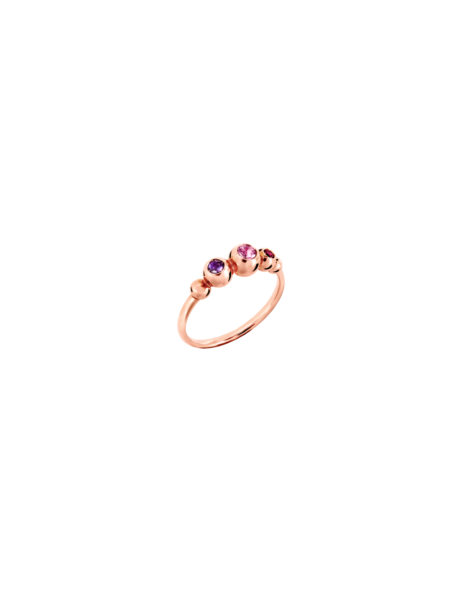 DoDo Ring Bollicine roze saffier, robijn en amethyst