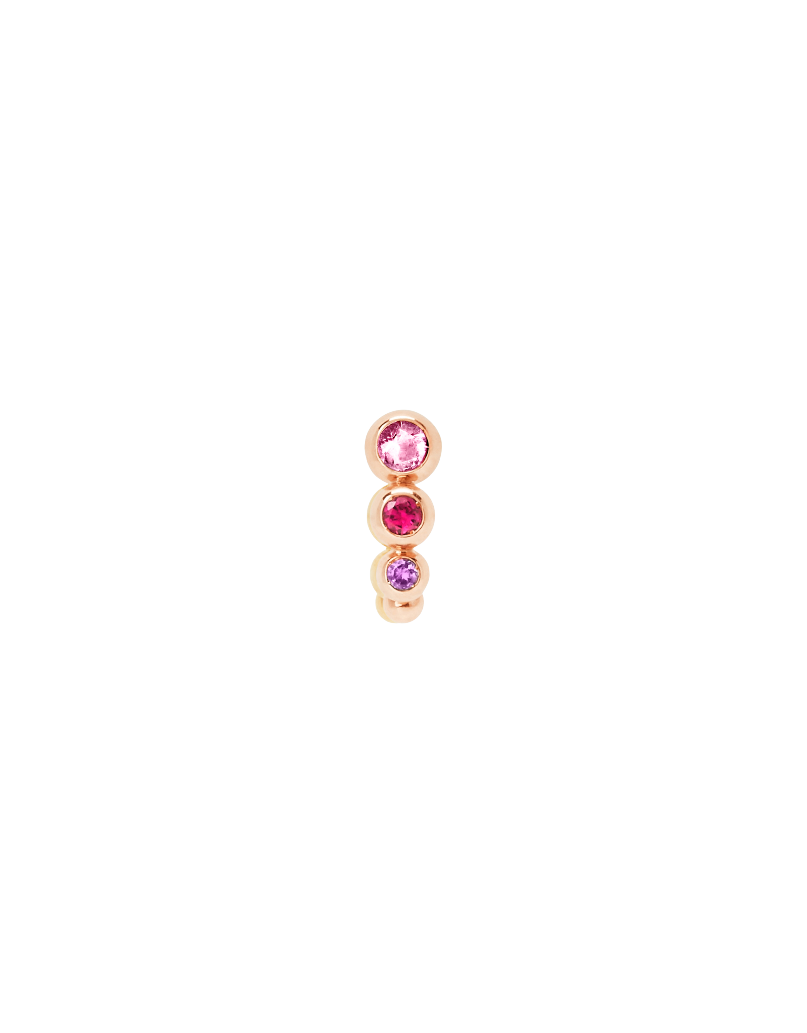 DoDo Oorring Bollicine roze saffier, robijn en amethyst