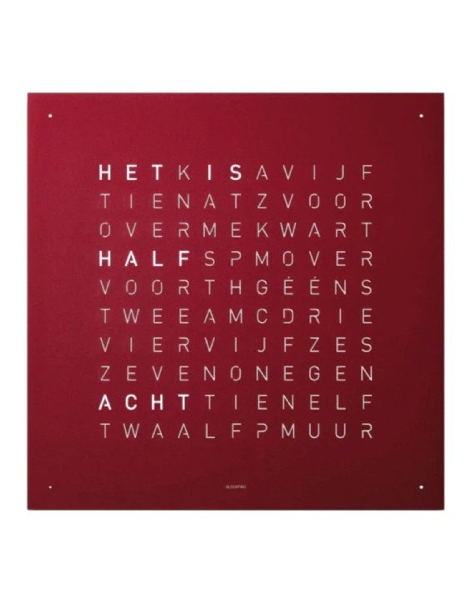 QLOCKTWO Wandklok classic, red Velvet