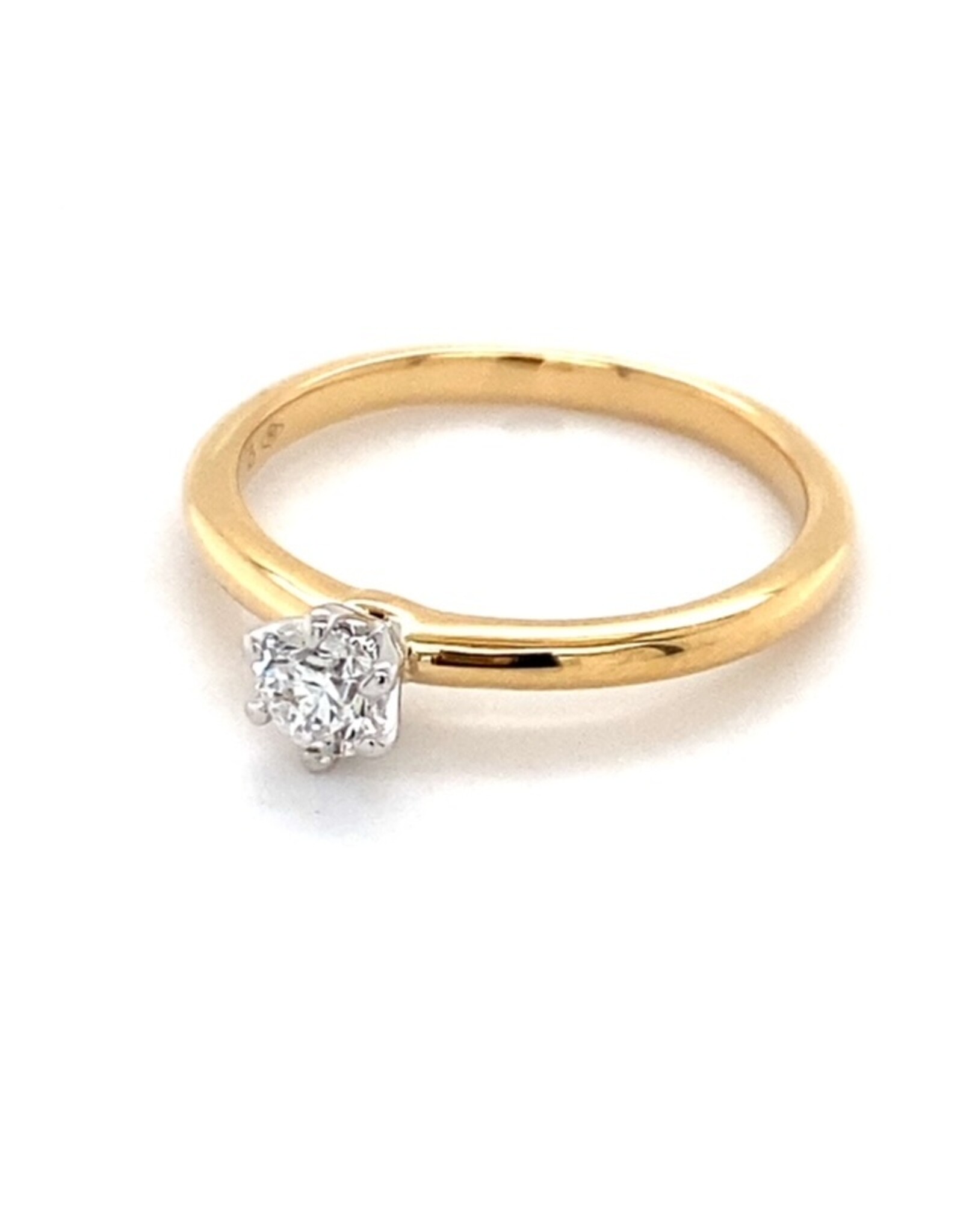 Ring solitaire geel goud