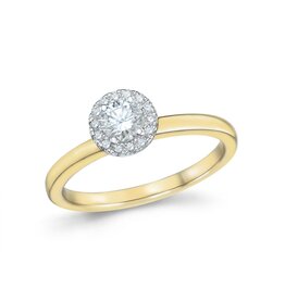 Ring geel goud diamant