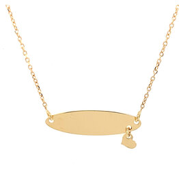 Collier geel goud met plaatje