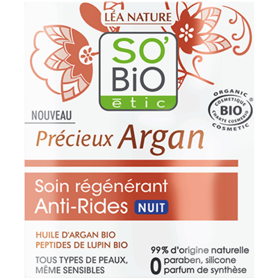 SO'BiO étic Précieux Argan Anti-Wrinkle Regenerative Night Care 50ml