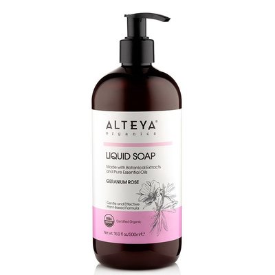 Alteya Organics Liquid Soap Geranium Rose 250ml of 500ml