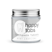 Happy Tabs Toothpaste Tablets Mint Charcoal Fluoride Free 80st.