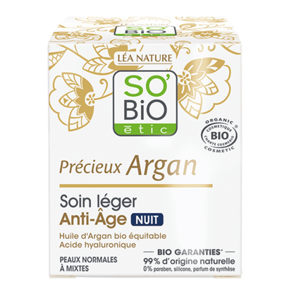 SO'BiO étic Précieux Argan Anti-Aging Light Night Cream 50ml