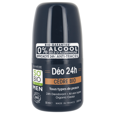 SO'BiO étic MEN 24h Deo Roll-On Cedar 50ml