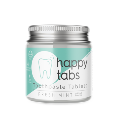 Happy Tabs Toothpaste Tablets Fresh Mint Fluoride Free 80st.