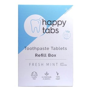 Happy Tabs Toothpaste Tablets Refill Box Fresh Mint with Fluoride