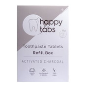 Happy Tabs Toothpaste Tablets Refill Box Mint Charcoal Fluoride Free 120st.