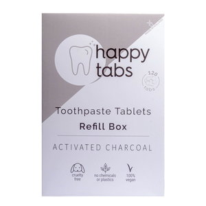 Happy Tabs Toothpaste Tablets Refill Box Mint Charcoal Fluoride Free