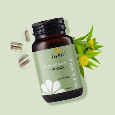 Fushi Wellbeing Biologische Rhodiola, 60 Veganistische Capsules, Voedingssupplement