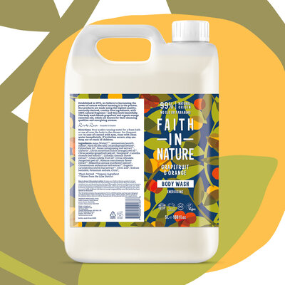 Faith in Nature Body Wash Grapefruit & Orange - Refill - 5 Liter