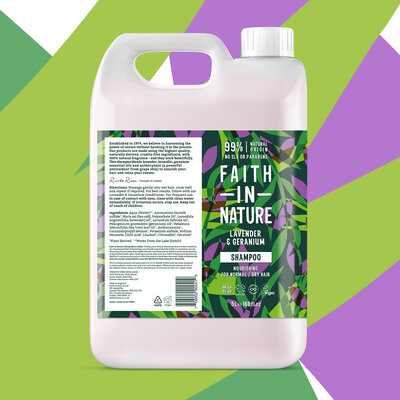 Faith in Nature Shampoo Lavender & Geranium – Refill - 5Liter