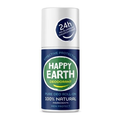 Happy Earth Pure deodorant roll-on men protect - 75ml