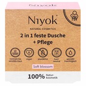 Niyok 2 in 1 Vaste Douchegel + Verzorging Soft Blossom 80g.