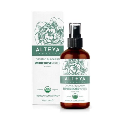Alteya Organics Biologisch Bulgaars Witte Rozenwater (Rose Alba) - Amber Glass Bottle 120 ml spray