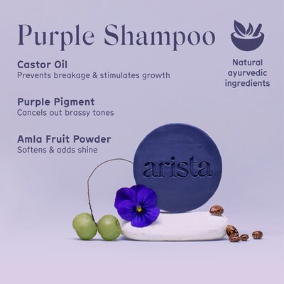 Arista Ayurveda  Shampoo Bar - Paars - 80gr