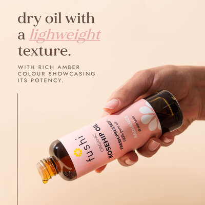 Fushi Wellbeing Organic Rosehip Seed oil  - 100ml, 50ml, 30ml of 10ml