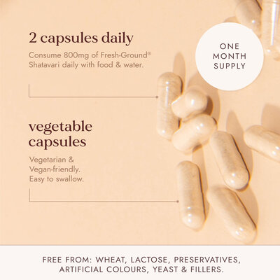 Fushi Wellbeing Biologische Shatavari, 60 Veganistische Capsules, Voedingssupplement.