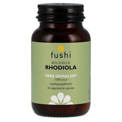 Fushi Wellbeing Biologische Rhodiola, 60 Veganistische Capsules, Voedingssupplement