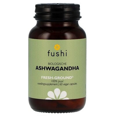 Fushi Wellbeing Biologische Ashwagandha, 60 Veganistische Capsules