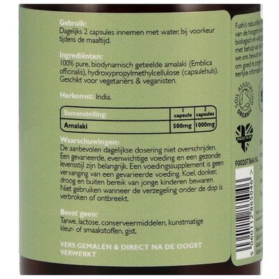 Fushi Wellbeing Biologische Amalaki, 60 vaganistische capsules