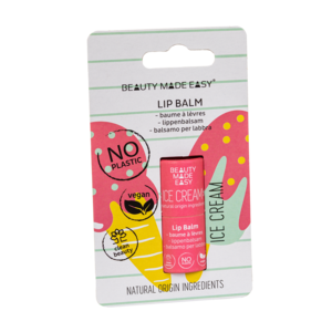Beauty Made Easy Lip Balm Ice Cream - Vegan-Plastic Free