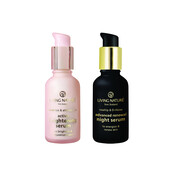 Living Nature Duo Dawn to Dusk: Active Brightening Serum & Advanced Night Serum