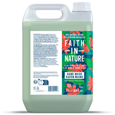 Faith in Nature Hand Wash Aloë Vera & Tea - 5L - Refill
