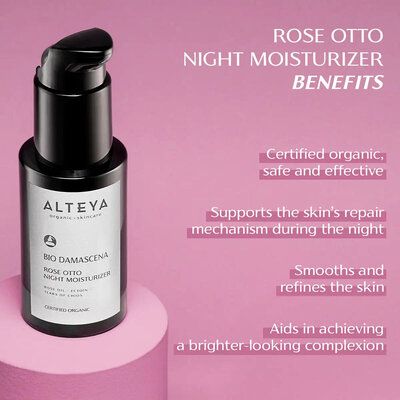 Alteya Organics Bio Damascena Rose Otto Night Moisturizer 50ml