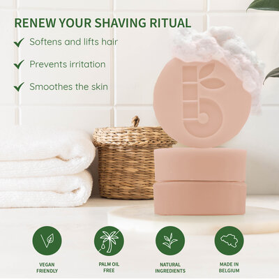 Bambaw Scheerzeep - Abrikoos of Parfumvrij of Rozemarijn